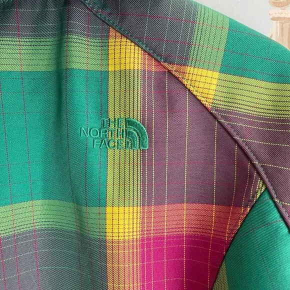 The North Face Women Jacket Size Large Colorblock Hooded Plaid Outdoor Y2K Core - Picture 10 of 16